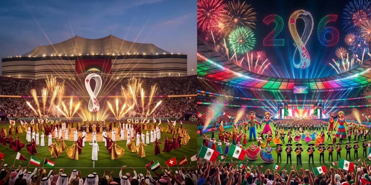 هل يتفوق افتتاح كأس العالم 2026 في المكسيك على افتتاح قطر 2022؟ 🏟️🌎✨